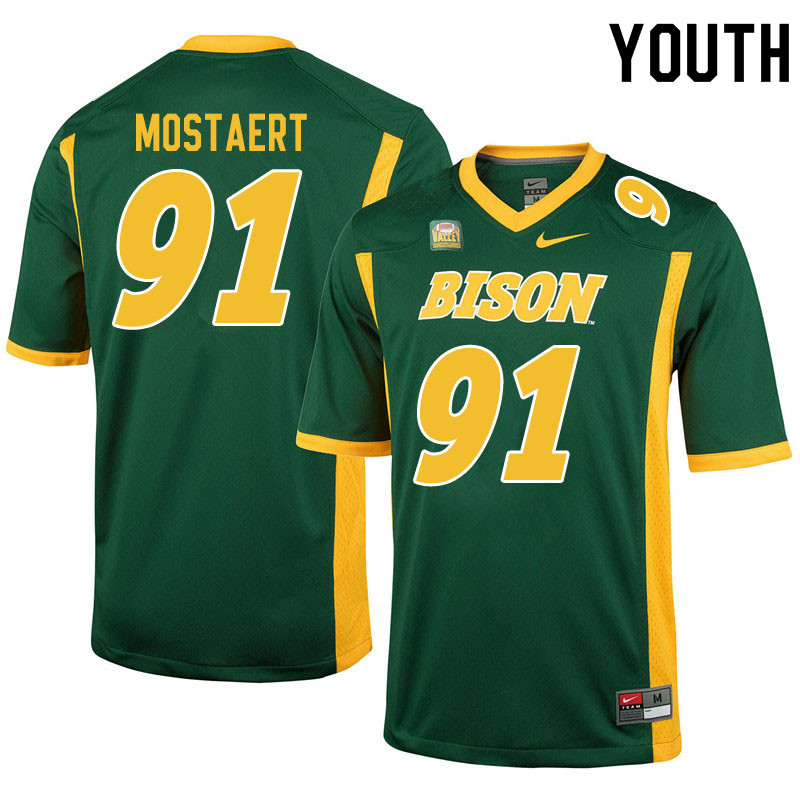 Youth #91 Will Mostaert North Dakota State Bison College Football Jerseys Sale-Green